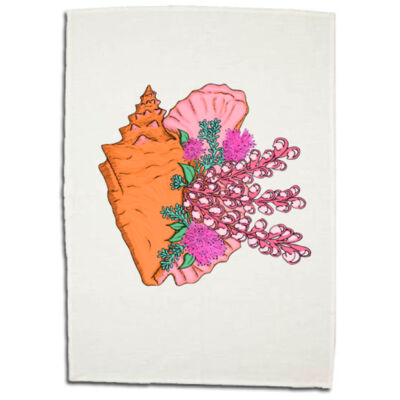 Crown Shell Vase Linen Tea Towel Thumbnail